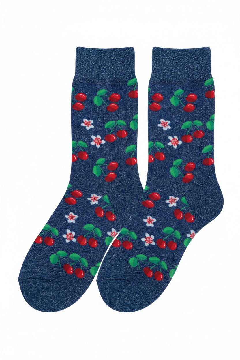 Chaussettes à paillettes CERISES