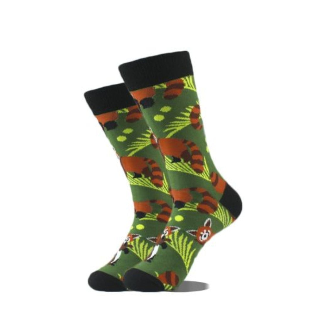 Chaussettes pandas rouges