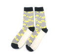 Chaussettes fleurs jaunes rayures