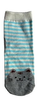 Chaussettes chats rayures bleus