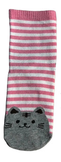 Chaussettes chats rayures roses