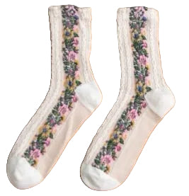 Chaussettes belles fleurs