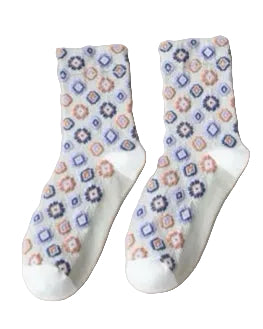 Chaussettes losanges blanc