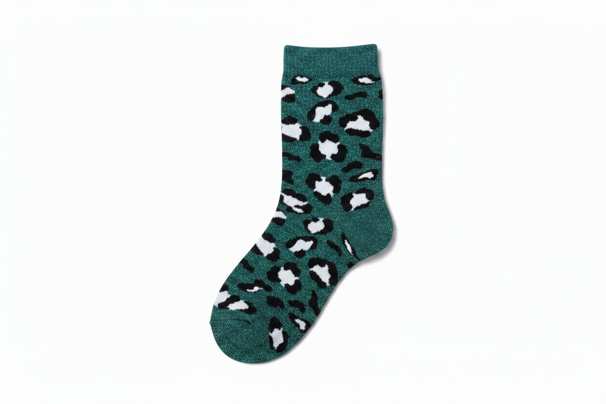 Chaussettes à paillettes LEOPARD BLEU