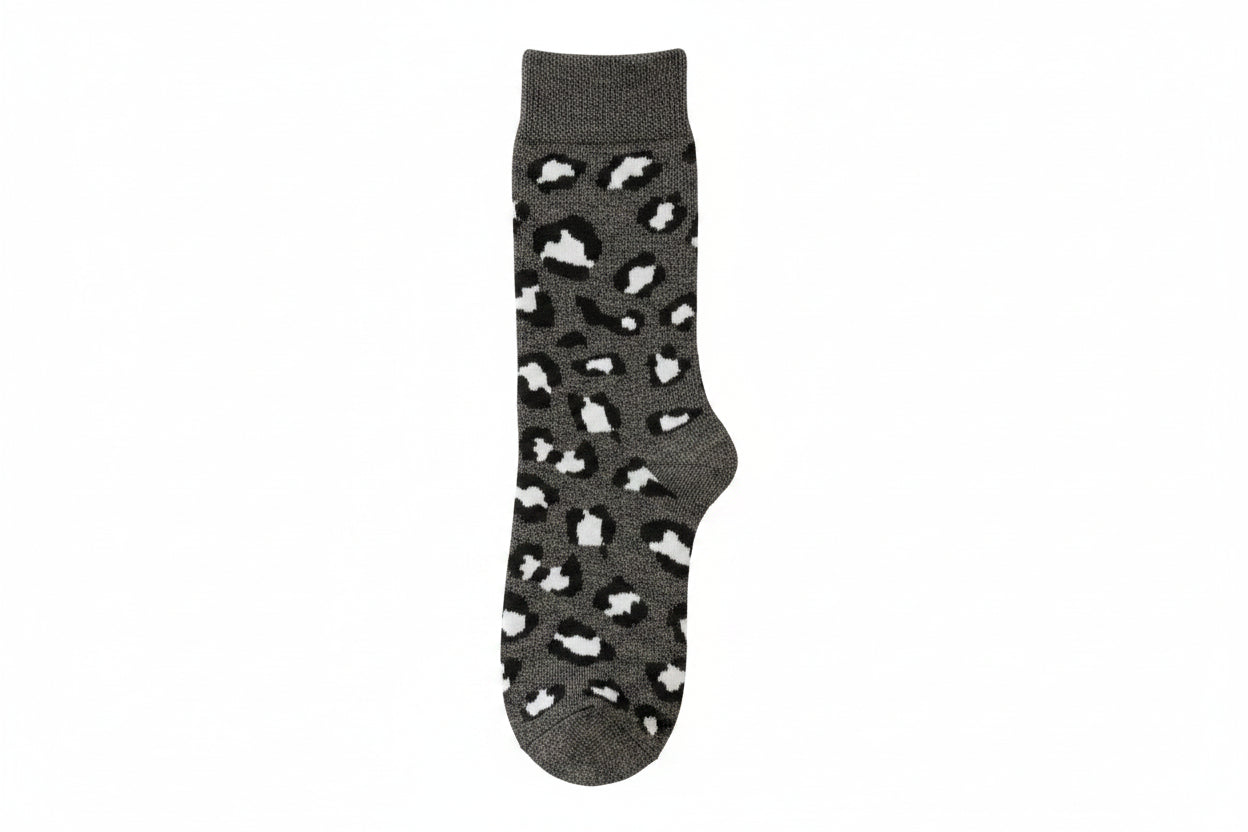 Chaussettes à paillettes LEOPARD GRIS